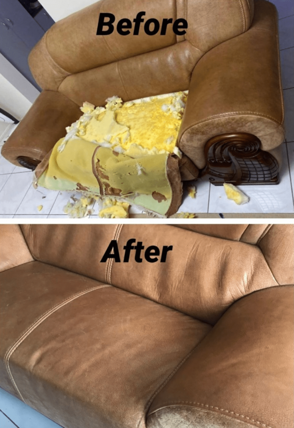 Restuffing Leather Couch Cushions and Foam Replacement