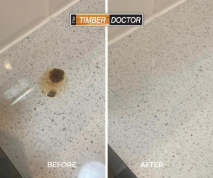 Stone Benchtop Burn Repair by The Timber Doctor